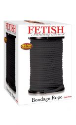 Веревка для фиксации в катушке Bondage Rope 200 Feet Black