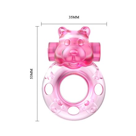 Эрекционное виброкольцо Pink Bear #010083
