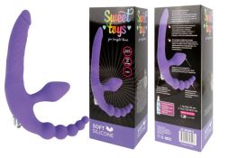 Фиолетовый безремневой страпон Sweet Toys