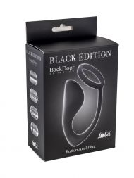 Черная анальная пробка Button Anal Plug Black Edition с кольцом