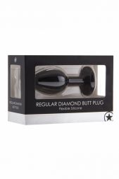 Анальная пробка с кристаллом Medium Diamond Butt Plug Black