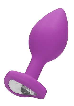 Анальная пробка Regular Diamond Heart Butt Plug Purple