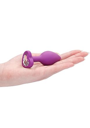 Анальная пробка Large Diamond Heart Butt Plug Purple