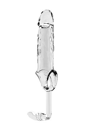 Прозрачная насадка на пенис SONO №19 с анальным стимулятором