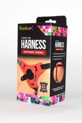 Красные трусики Kanikule Leather Strap-on Harness vac-u-lock Anatomic Thong