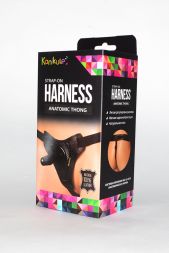 Черные трусики Kanikule Leather Strap-on Harness vac-u-lock Anatomic Thong