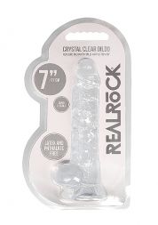 Прозрачный фаллоимитатор Realrock Crystal Clear 19 см