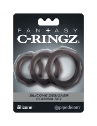 Набор эрекционных колец C-Ringz Silicone Designer Stamina Set Black
