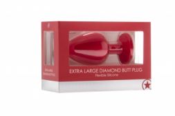 Анальная пробка Extra Large Diamond Butt Plug Red