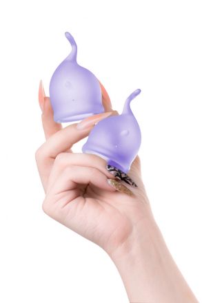 Две фиолетовые менструальные чаши Satisfyer Feel Secure