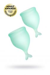 Две зелёные менструальные чаши Satisfyer Feel Secure